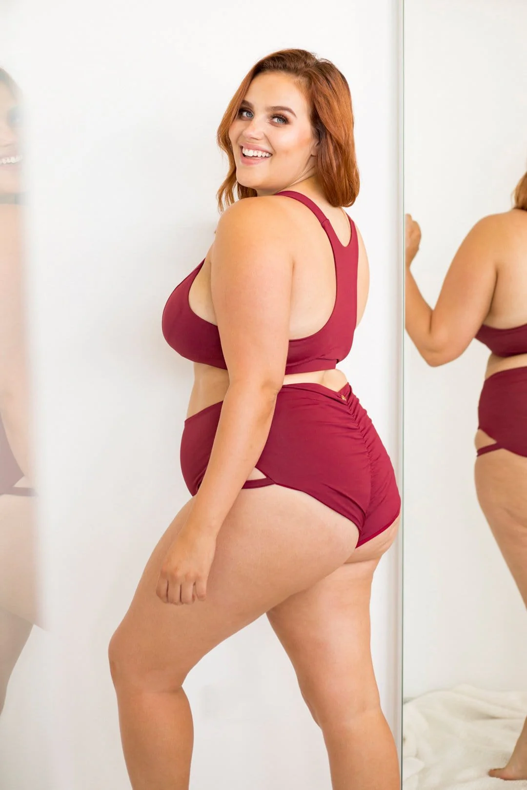 Wine Alexi Top - Criss Cross High Neck Racerback Top - Image 6