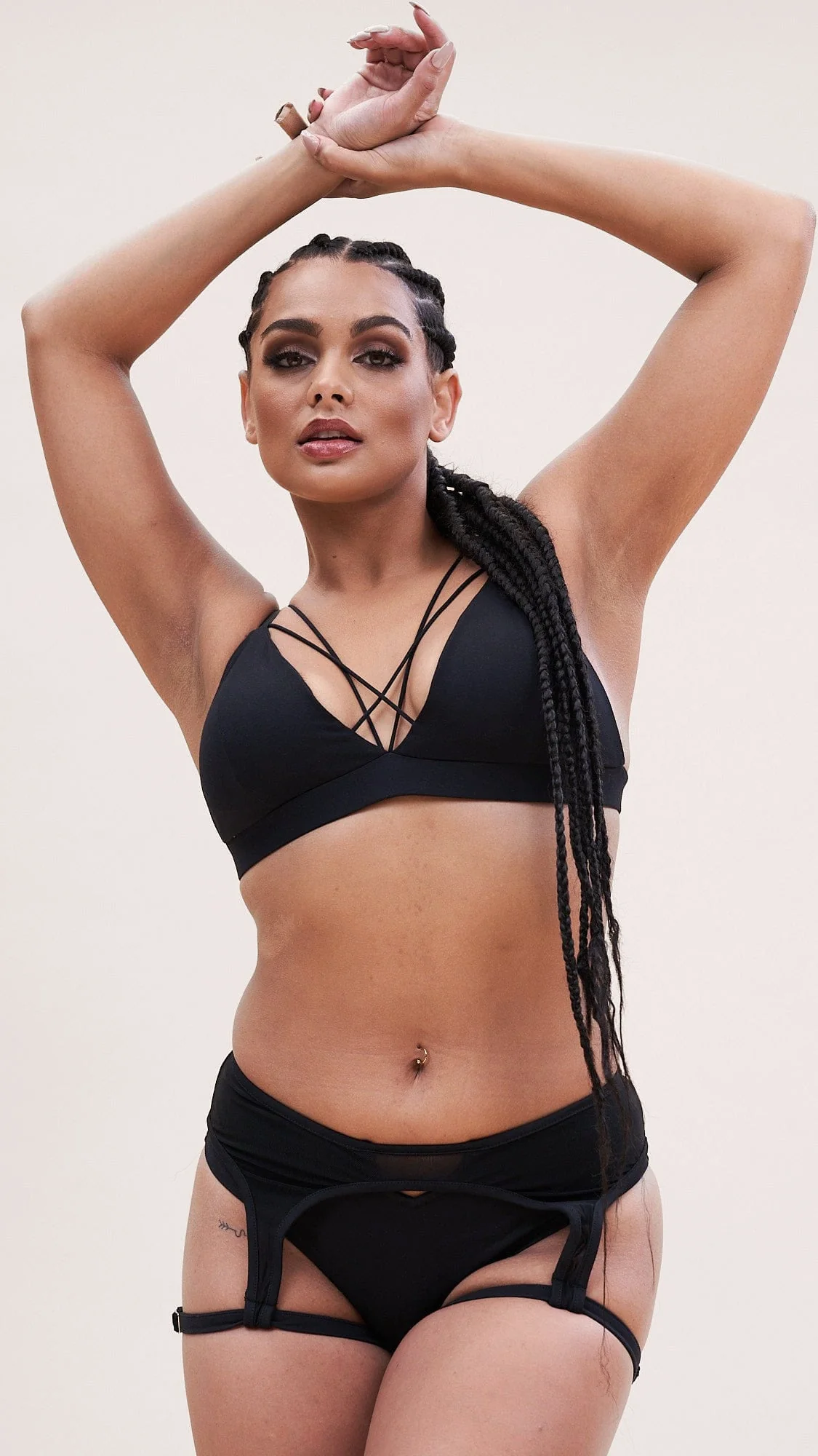 Cora Low Waist - Mesh Cut Out Garter Low Waist Bottom Recycled Black - Image 8