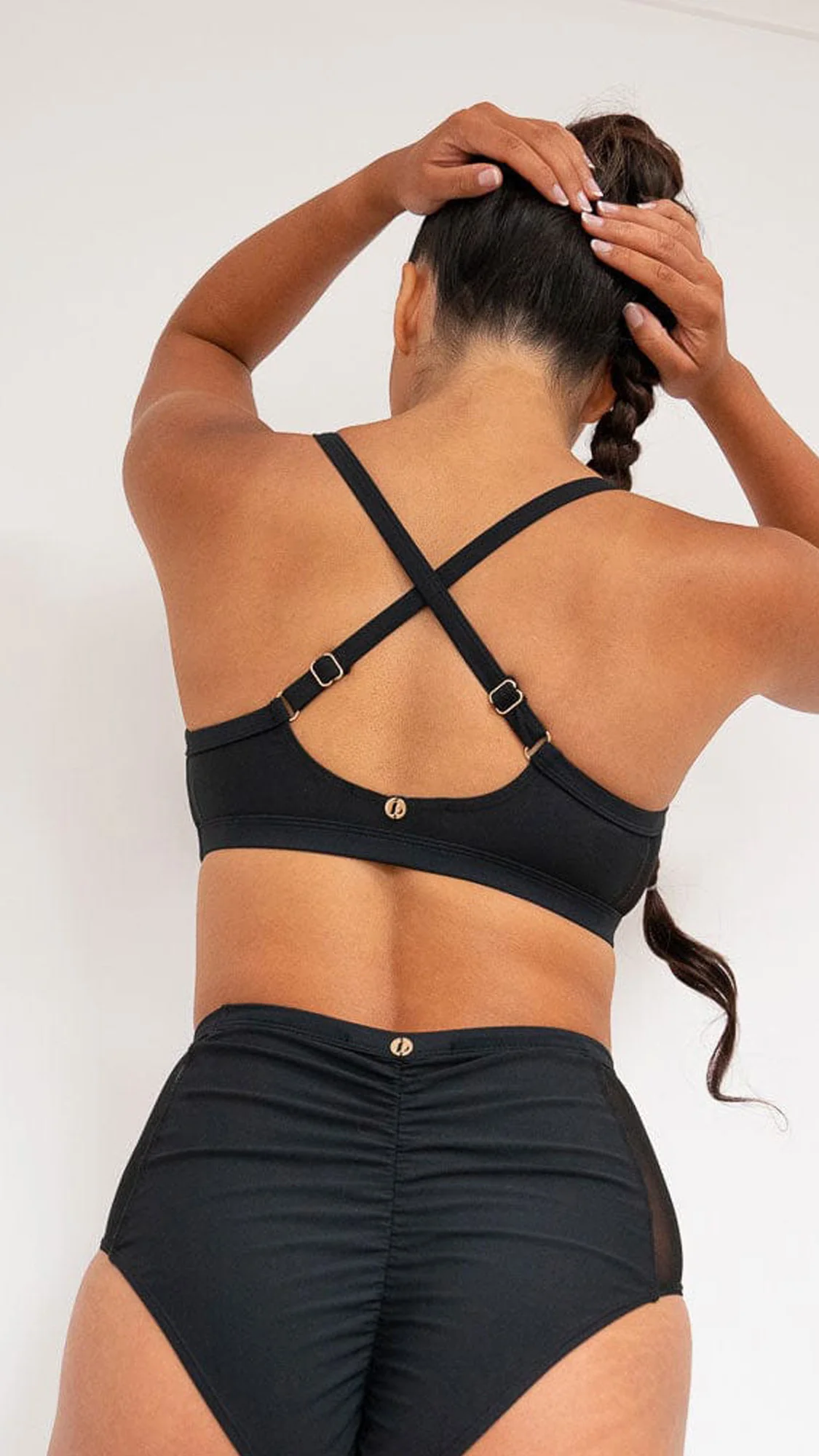 Gigi Top - Mesh Pannelled Top Recycled Black - Image 4