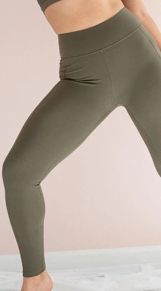 Jamilla Legging - Sculpting Panelled Legging Recycled Khaki - Image 4