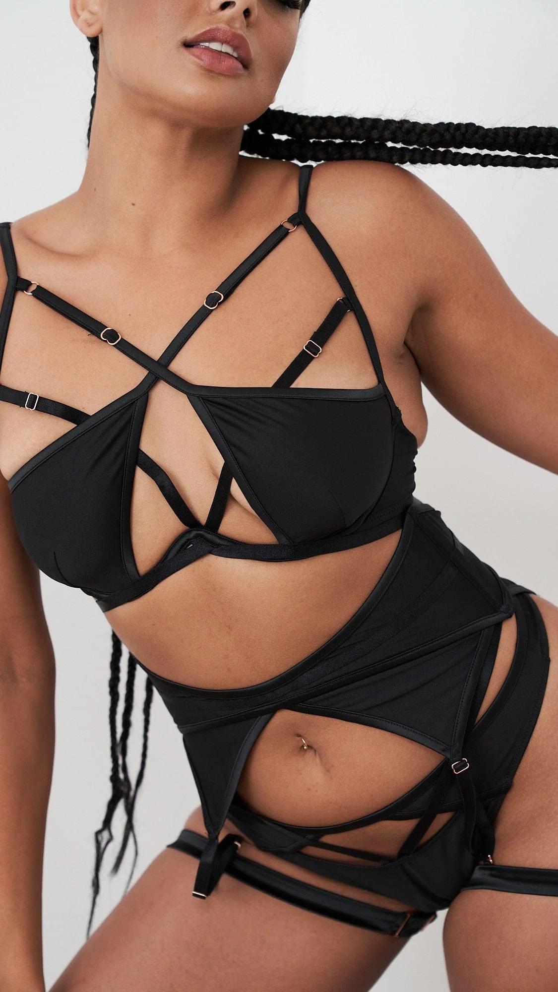 Lauren Bra - Strappy Cut Out Adjustable Bra Recycled Black - Image 4