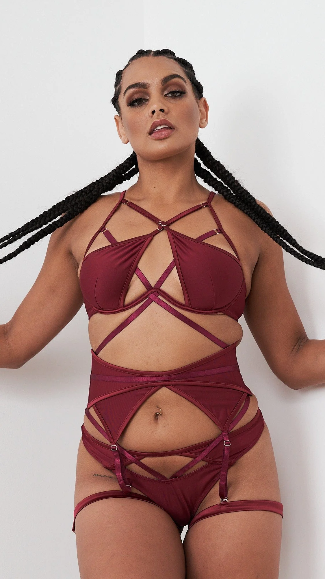 Lauren Bra - Strappy Cut Out Adjustable Bra Recycled Wine - Image 3