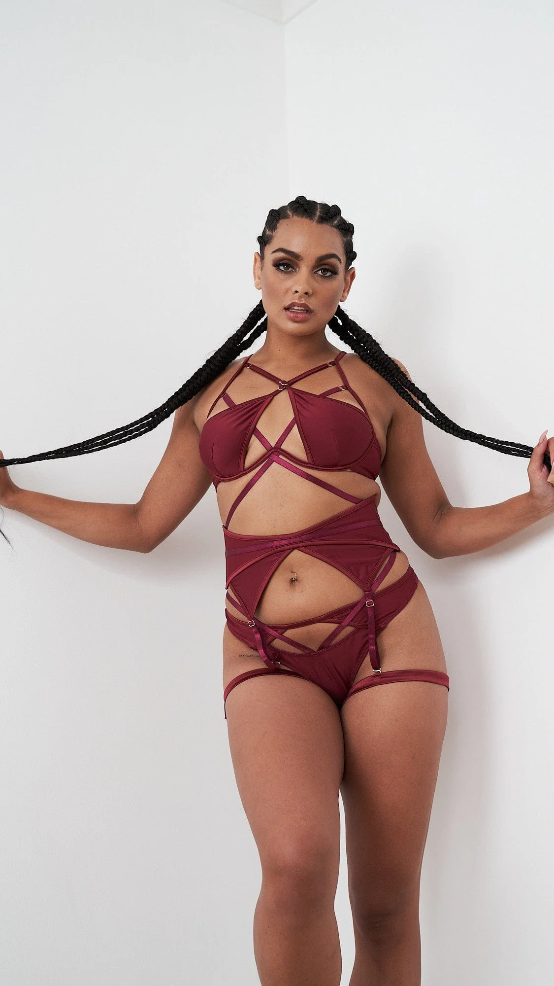 Lauren Bra - Strappy Cut Out Adjustable Bra Recycled Wine - Image 5