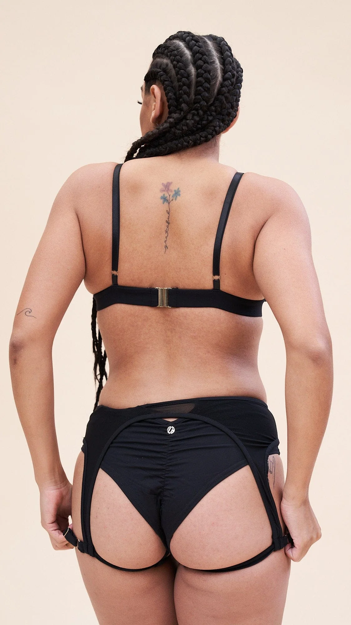 Lily Bra - Strappy Criss Cross Triangle Bra Recycled Black - Image 4