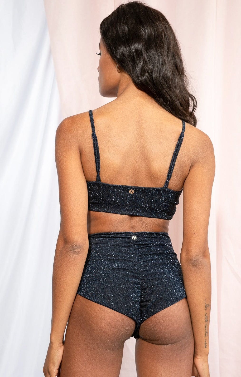 Paris High Waist - Cross Over High Waist Bottoms Midnight Shine - Image 5