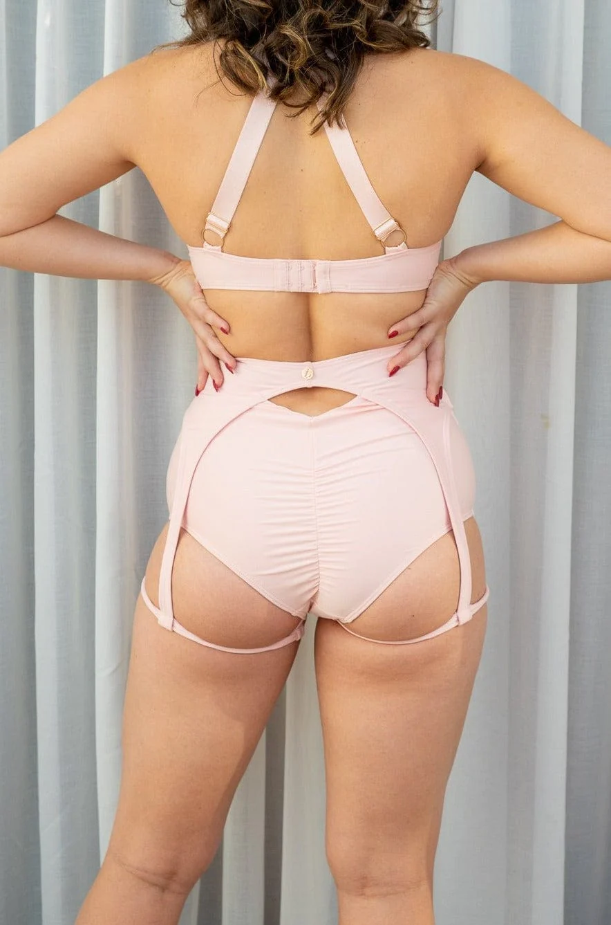 Zara High Waist Bottoms - Buckle Garter Recycled Bottom Blush - Image 4