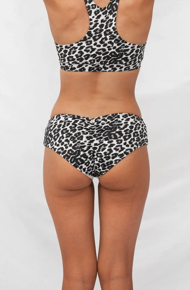 Zeta Bottom - Grey Leopard Low Waist Scrunch Bottom - Image 5