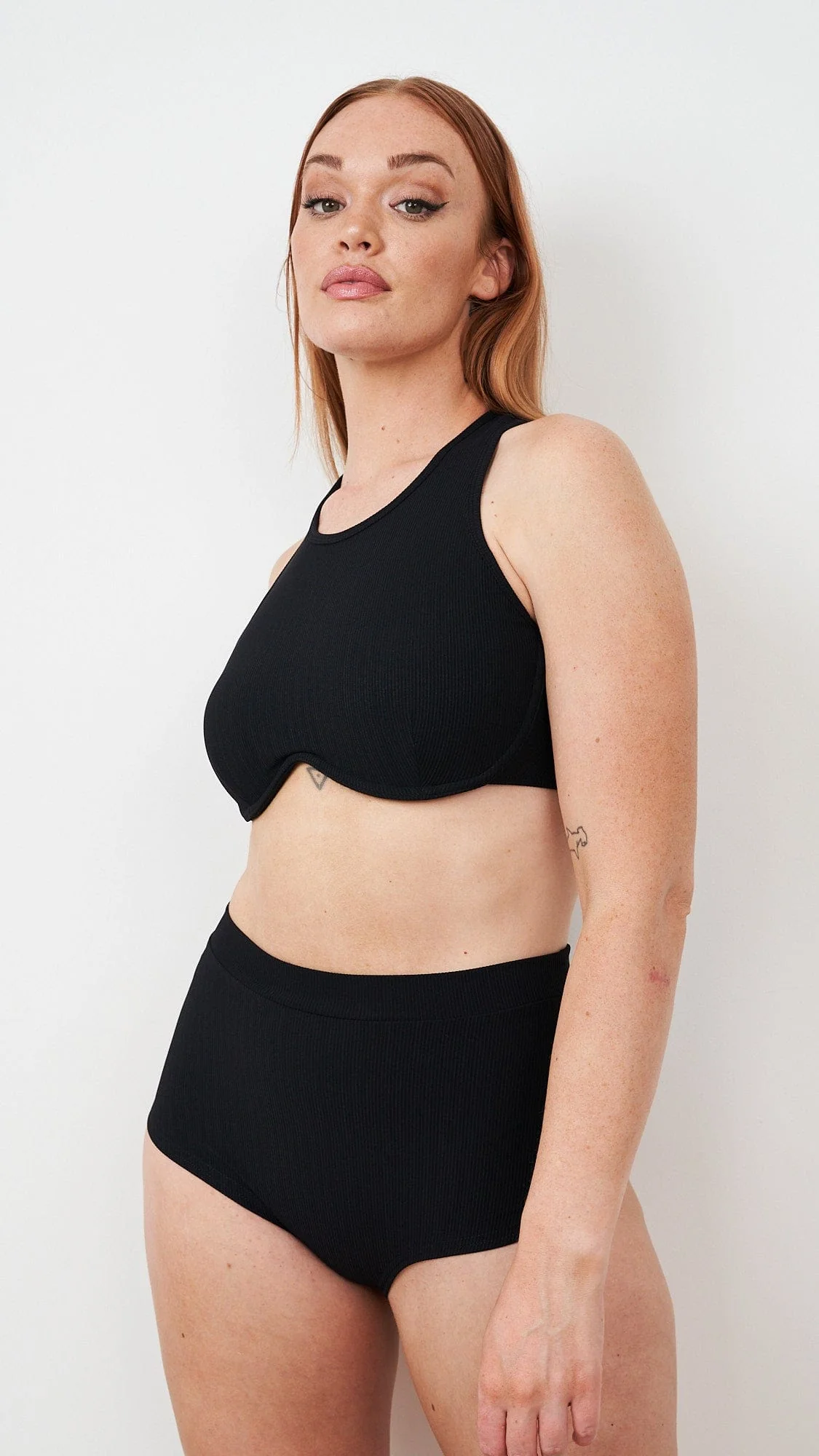 Zoey Top - Ribbed Underwire Crop Black - Image 3
