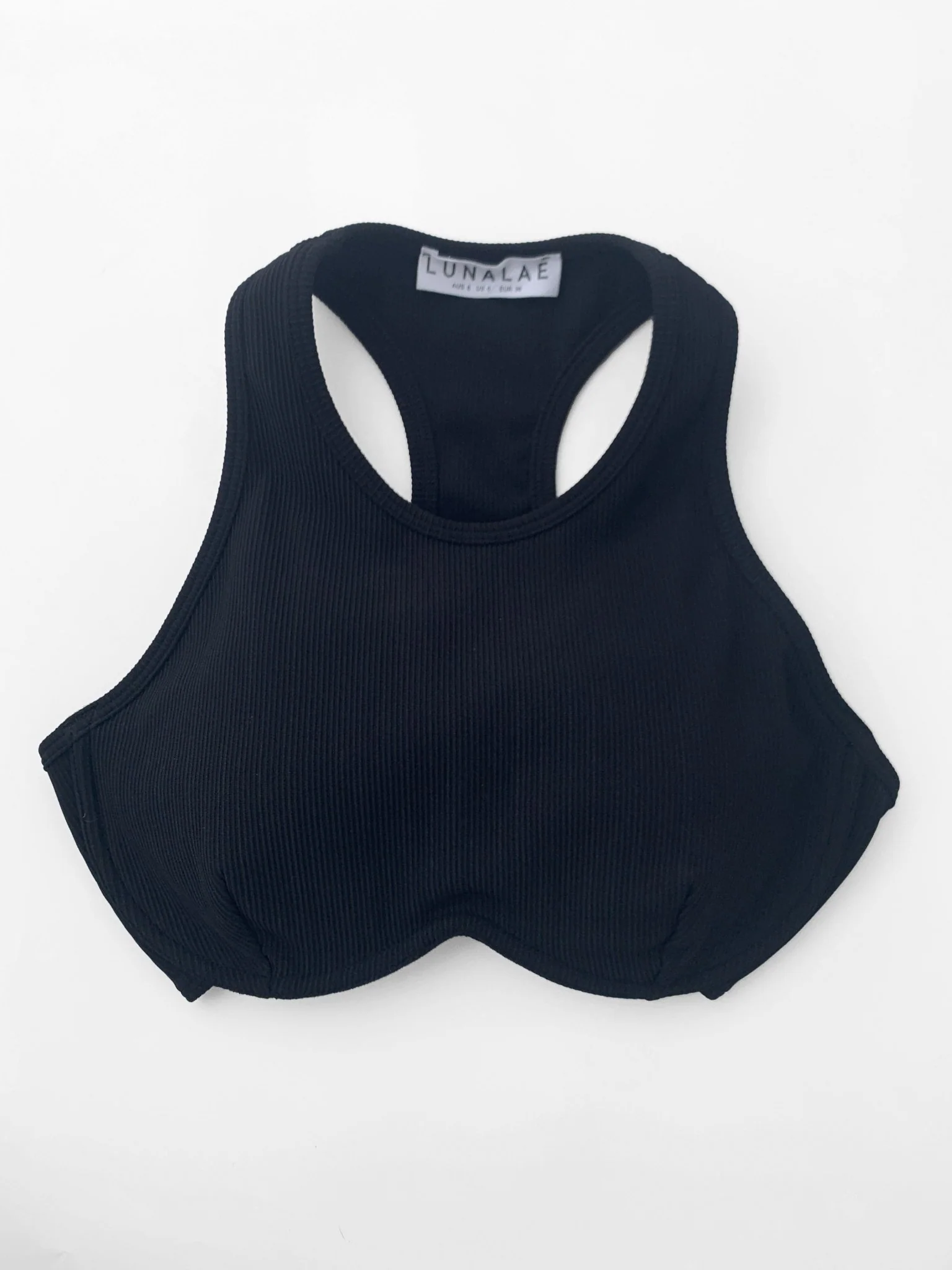 Zoey Top - Ribbed Underwire Crop Black - Image 7